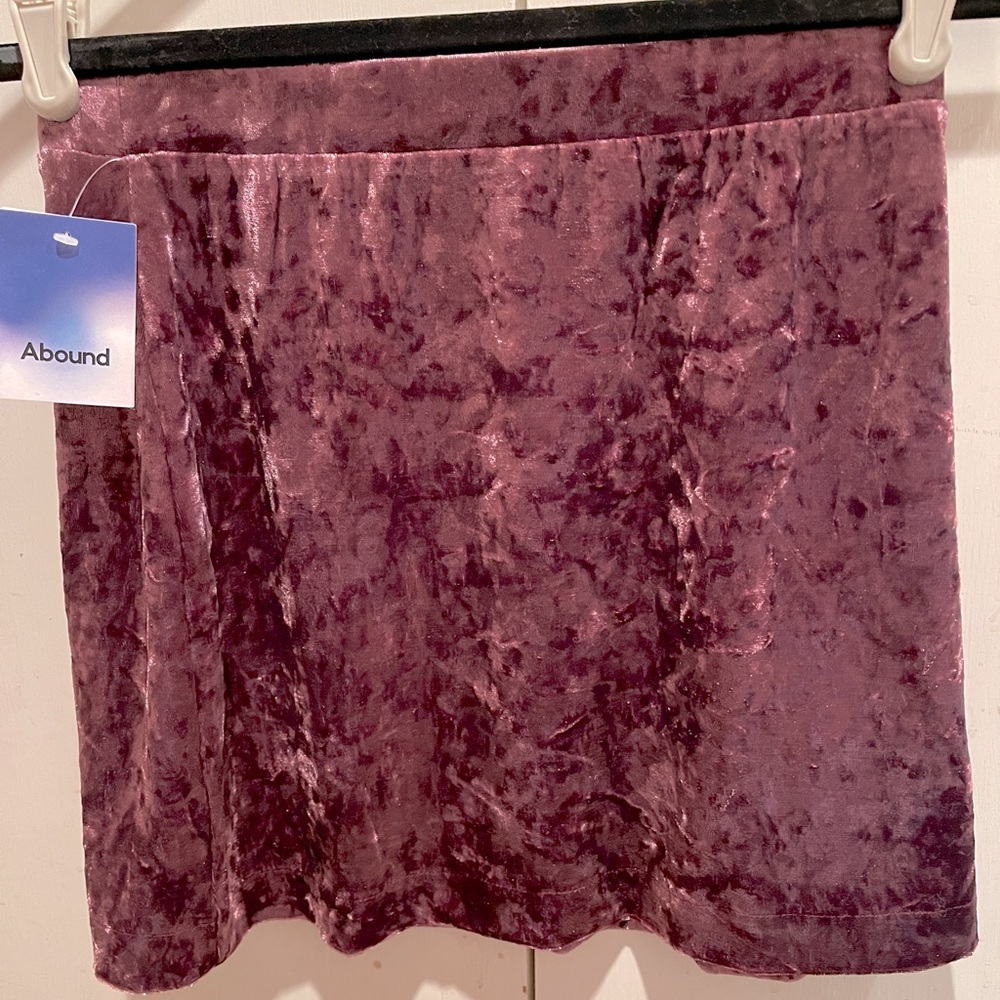 Abound Crushed stretch velvet micro mini skirt XS Goth 90s Mauve/Purple NWT